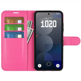 EIDERWOOD Nothing Phone (3a) Pro Faux Leather Flip Case with Cardholder & Stand Function - Hot Pink