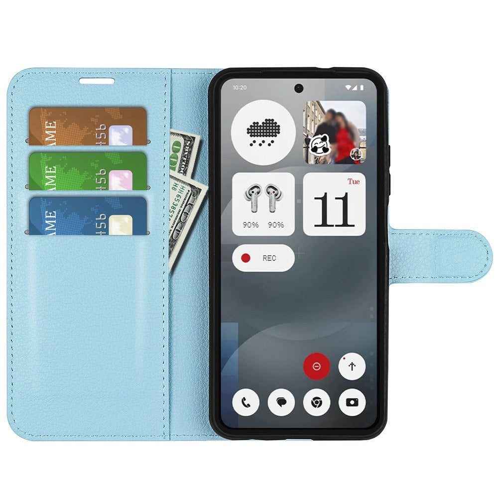 EIDERWOOD Nothing Phone (3a) Faux Leather Flip Case with Cardholder & Stand Function - Blue