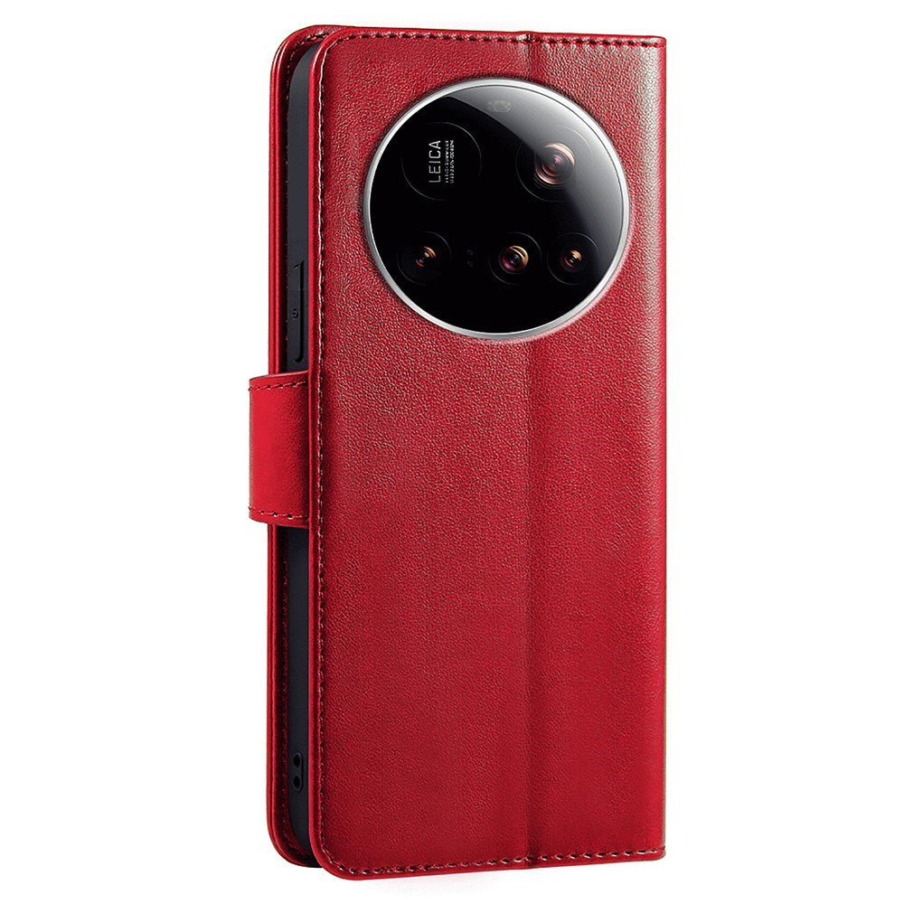 EIDERWOOD Xiaomi 15 Ultra Imitated Leather Flip Case - Red