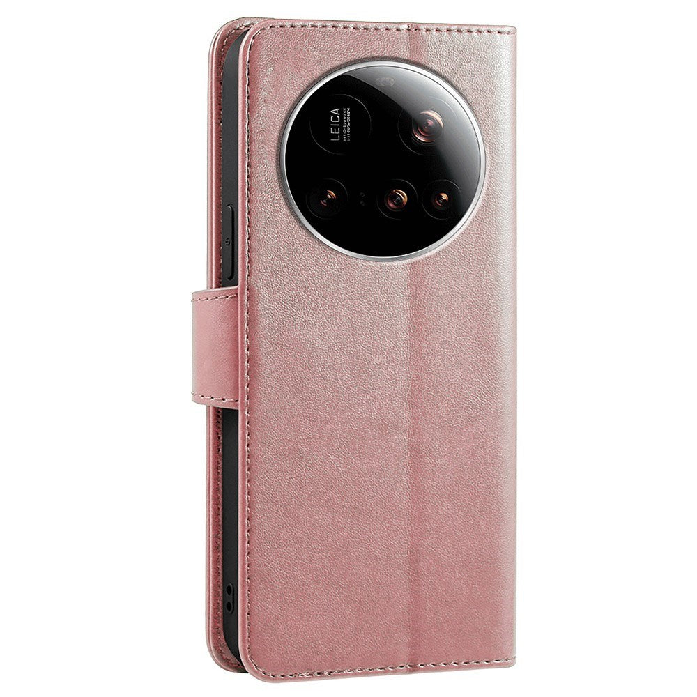 EIDERWOOD Xiaomi 15 Ultra Imitated Leather Flip Case - Rose Gold