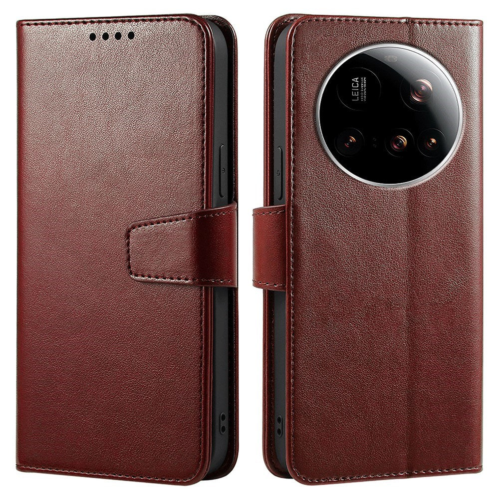 EIDERWOOD Xiaomi 15 Ultra Imitated Leather Flip Case - Brown