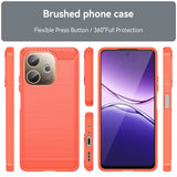 Oppo A5 Pro (4G / 5G) EIDERWOOD Brushed Carbon Fiber Plastic Case - Red