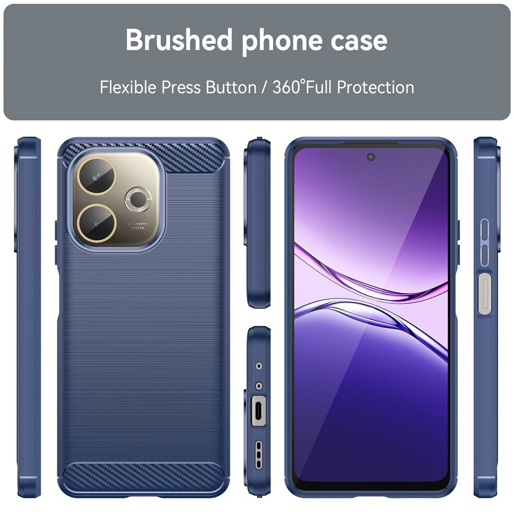 Oppo A5 Pro (4G / 5G) EIDERWOOD Brushed Carbon Fiber Plastic Case - Blue