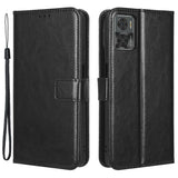 EIDERWOOD Motorola Moto E22 / E22i Leather Flip Case with Stand & Wallet - Black