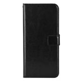 EIDERWOOD Motorola Moto E22 / E22i Leather Flip Case with Stand & Wallet - Black