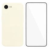 iPhone 16e Protection Set with Flexible Plastic Case & Screen Protector - White