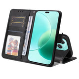 EIDERWOOD Honor 400 Lite Faux Leather Flip Case with Strap - Black