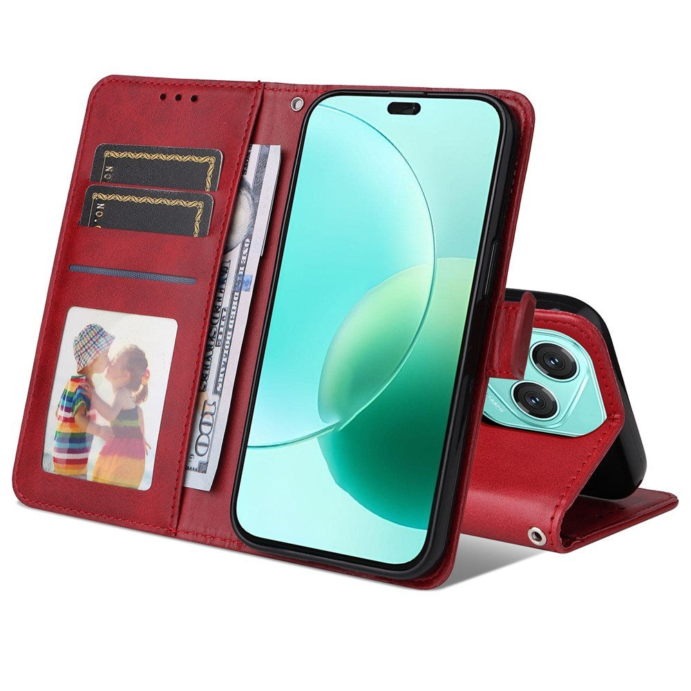EIDERWOOD Honor 400 Lite Faux Leather Flip Case with Strap - Red