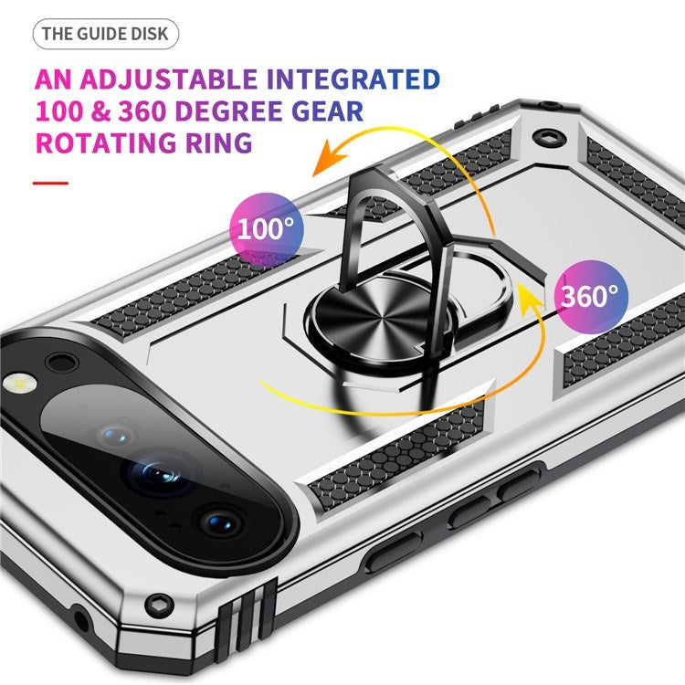 EIDERWOOD Google Pixel 10 Pro XL Hybrid Craftsman Case with 360 Rotatable Kickstand - Silver