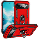 EIDERWOOD Google Pixel 10 / 10 Pro Tough Case with 360 Rotatable Kickstand - Red