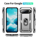 EIDERWOOD Google Pixel 10 / 10 Pro Tough Case with 360 Rotatable Kickstand - Silver