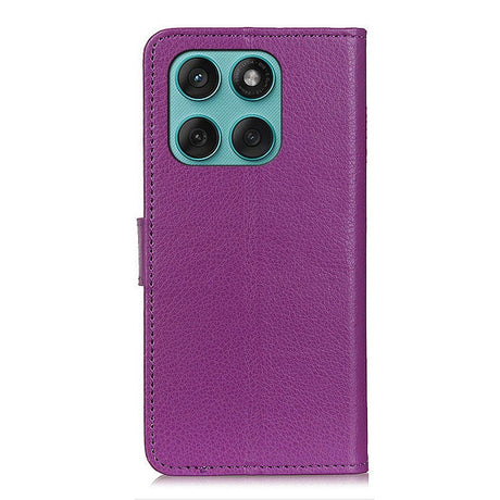 EIDERWOOD Motorola Edge 60 / Edge 60 Fusion Litchi Faux Leather Flip Case with Wallet & Stand Function - Purple