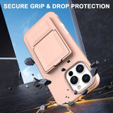 EIDERWOOD iPhone 16 Pro Max Flexible Plastic Case with Card Holder & Built-in Mirror - Rose Gold