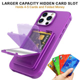 EIDERWOOD iPhone 16 Pro Max Flexible Plastic Case with Card Holder & Built-in Mirror - Dark Purple
