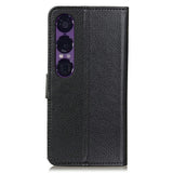 EIDERWOOD Sony Xperia 1 VII Faux Leather Flip Case with Cardholder & Stand Function - Black