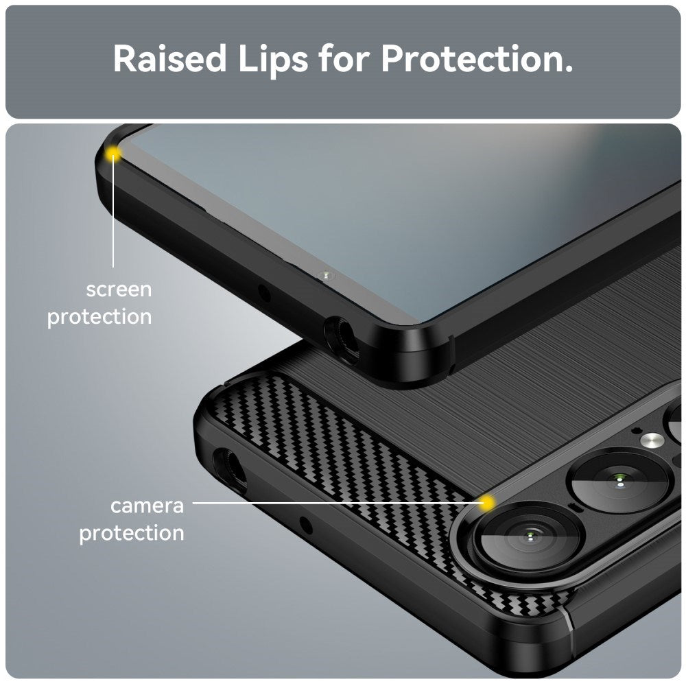 EIDERWOOD Sony Xperia 1 VII Brushed Carbon Case - Black