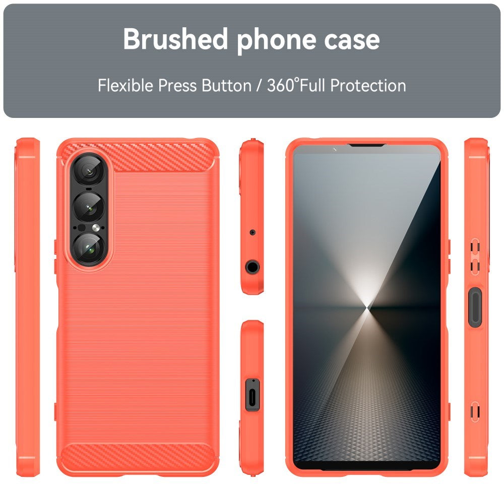EIDERWOOD Sony Xperia 1 VII Brushed Carbon Case - Red