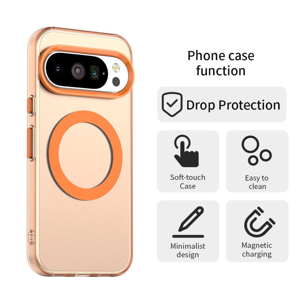 EIDERWOOD Google Pixel 10 / 10 Pro Hybrid Plastic Case - MagSafe Compatible - Transparent / Orange