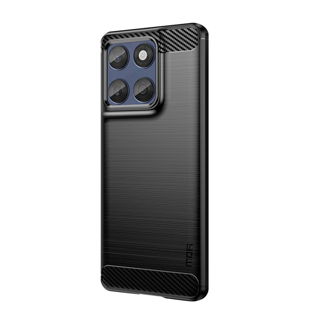 Motorola Edge 60 Fusion Mofi Brushed Carbon Fiber Flexible Plastic Case - Black