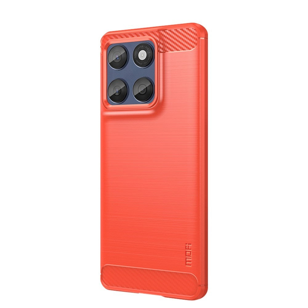 Motorola Edge 60 Fusion Mofi Brushed Carbon Fiber Flexible Plastic Case - Red