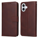 EIDERWOOD iPhone 17 Faux Leather Flip Case with Wallet & Strap - Brown
