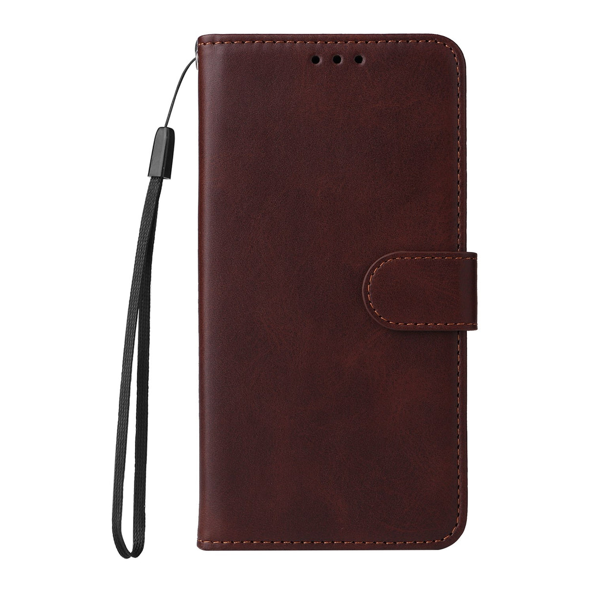 EIDERWOOD iPhone 17 Faux Leather Flip Case with Wallet & Strap - Brown