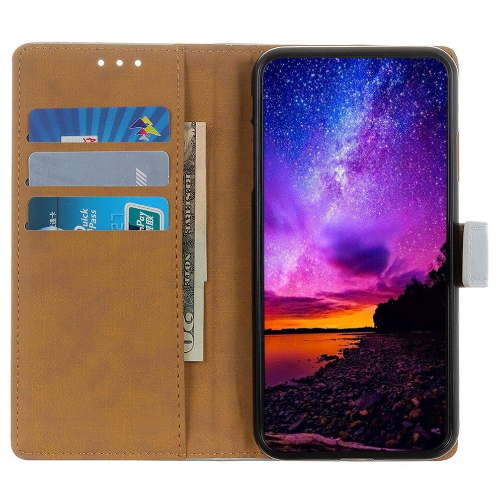 Nokia G60 Leather Wallet Case & Kickstand - Silver