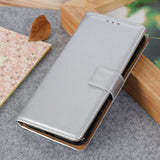 Nokia G60 Leather Wallet Case & Kickstand - Silver