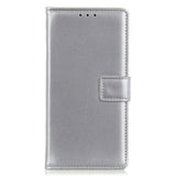 Nokia G60 Leather Wallet Case & Kickstand - Silver