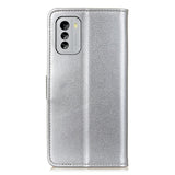 Nokia G60 Leather Wallet Case & Kickstand - Silver