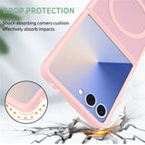 EIDERWOOD Samsung Galaxy Z Flip7 Matte Hybrid Case - MagSafe Compatible - Transparent / Pink