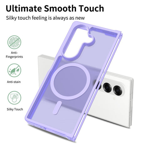 EIDERWOOD Samsung Galaxy Z Fold7 Matte Hybrid Case - MagSafe Compatible - Transparent / Purple