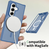 EIDERWOOD Samsung Galaxy Z Fold7 Matte Hybrid Case - MagSafe Compatible - Transparent / Blue