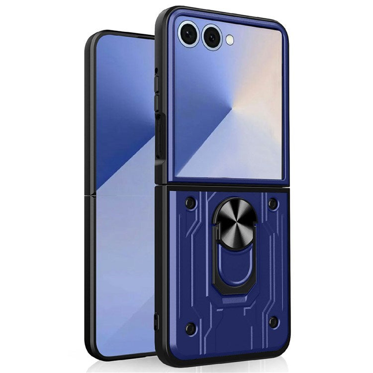 EIDERWOOD Samsung Galaxy Z Flip7 Hybrid Craftsman Case with Kickstand - Blue