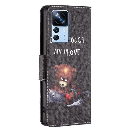 Xiaomi 12T / 12T Pro Leather Wallet Case - "Don't Touch My Phone" Bear