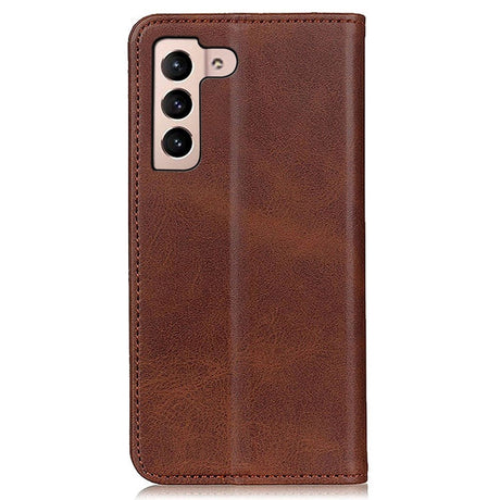 Samsung Galaxy S23 Magnetic Leather Flip Case w. Wallet - Coffee Brown