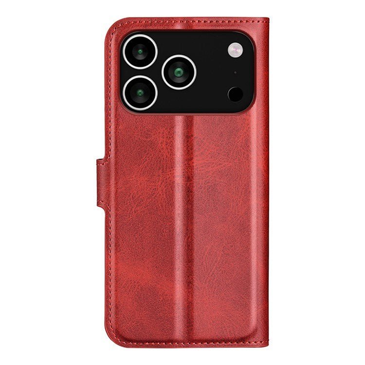 EIDERWOOD iPhone 17 Pro Max Faux Leather Flip Case with Stand & Card Holder - Red