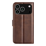 EIDERWOOD iPhone 17 Pro Max Faux Leather Flip Case with Stand & Card Holder - Brown