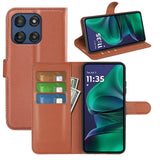 Motorola Moto G Stylus 5G (2025) EIDERWOOD Leather Flip Case with Cardholder & Stand Function - Brown