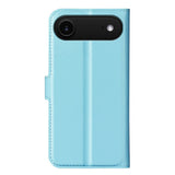 EIDERWOOD iPhone Air Litchi Flip Case with Built-in Card Holder & Stand Function - Blue