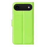 EIDERWOOD iPhone Air Litchi Flip Case with Built-in Card Holder & Stand Function - Green