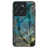 EIDERWOOD Motorola Edge 60 / Edge 60 Fusion Plastic Case with Glass Back - Green Marble