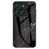 EIDERWOOD Motorola Edge 60 / Edge 60 Fusion Plastic Case with Glass Back - Black Marble