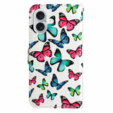 EIDERWOOD iPhone 17 Faux Leather Case with Wallet & Strap - Butterflies