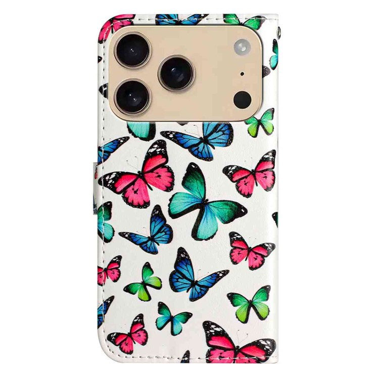 EIDERWOOD iPhone 17 Pro Max Faux Leather Case with Wallet & Strap - Butterflies