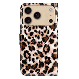 EIDERWOOD iPhone 17 Pro Max Faux Leather Case with Wallet & Strap - Leopard