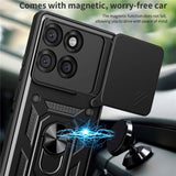 EIDERWOOD Motorola Edge 60 Pro Hybrid Rugged Case with Magnetic Kickstand & Cam Slider - Blue