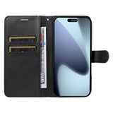 EIDERWOOD iPhone 17 Pro Faux Leather Case with Wallet & Strap - Black