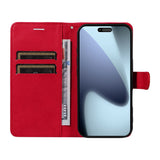 EIDERWOOD iPhone 17 Pro Faux Leather Case with Wallet & Strap - Red