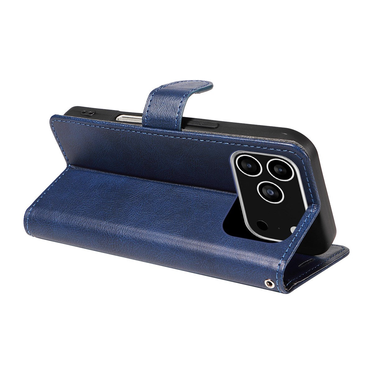 EIDERWOOD iPhone 17 Pro Faux Leather Case with Wallet & Strap - Blue